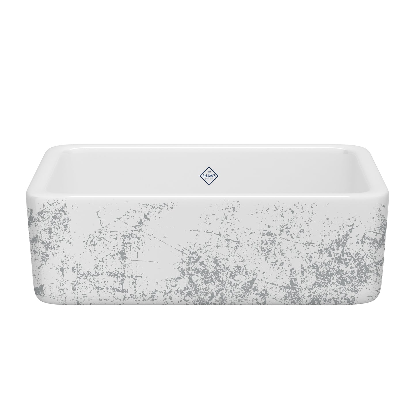 Shaws RC3018 Lancaster 30" Single Bowl Farmhouse Apron Front Fireclay Kitchen Sink With Eucalyptus Design