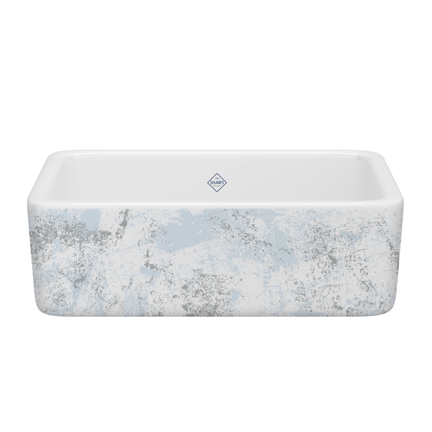 Shaws RC3018 Lancaster 30" Single Bowl Farmhouse Apron Front Fireclay Kitchen Sink With Eucalyptus Design