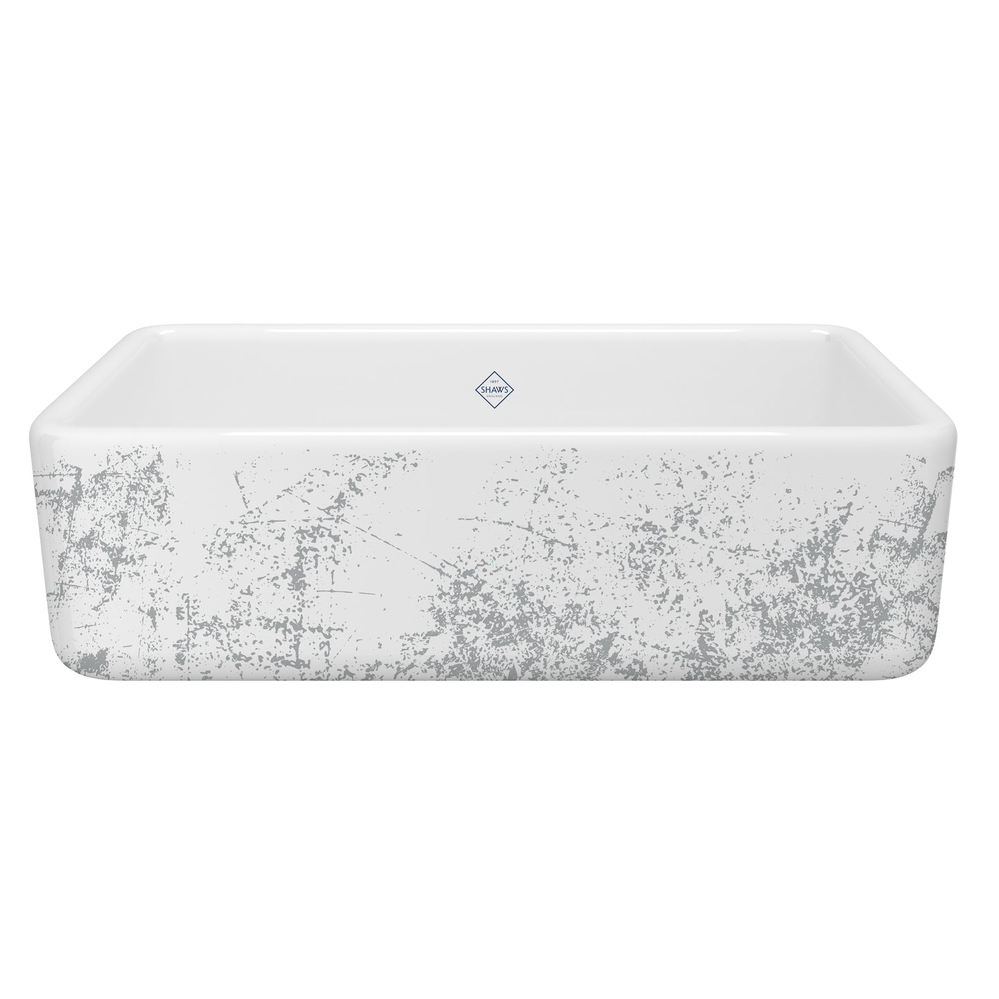 Shaws RC3318 Lancaster 33" Single Bowl Farmhouse Apron Front Fireclay Kitchen Sink With Eucalyptus Design