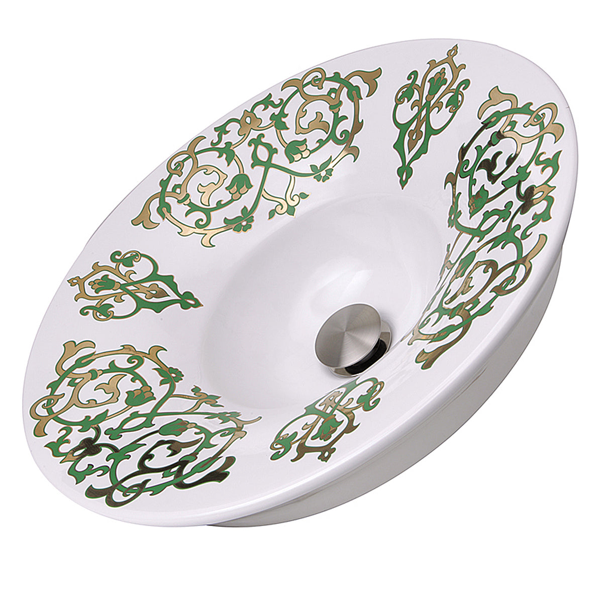Nantucket Sinks Lugano Fireclay Hand-decorated Vanity Sink