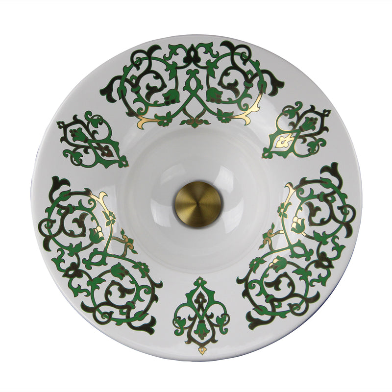 Nantucket Sinks Lugano Fireclay Hand-decorated Vanity Sink