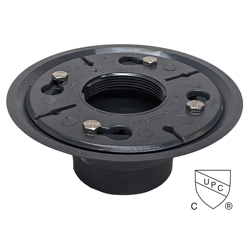 SereneDrains RD-R-PVC PVC Plastic Drain Base With Rubber Fitting