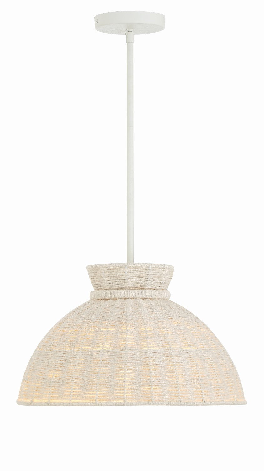 Crystorama RES-10520-MT Reese 1 Light Pendant - Matte White