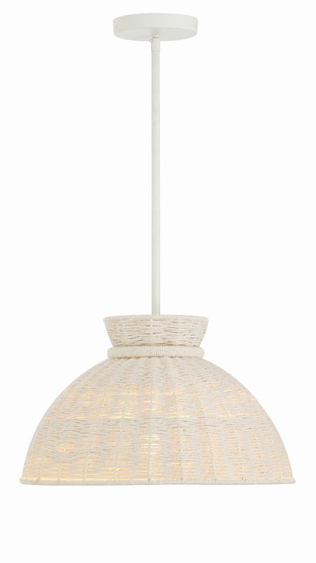 Crystorama RES-10520-MT Reese 1 Light Pendant - Matte White