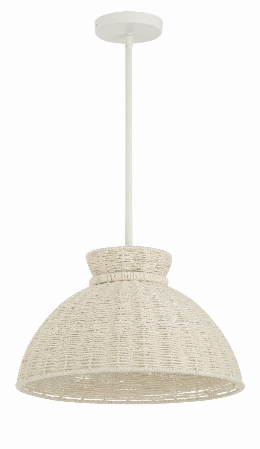 Crystorama RES-10520-MT Reese 1 Light Pendant - Matte White