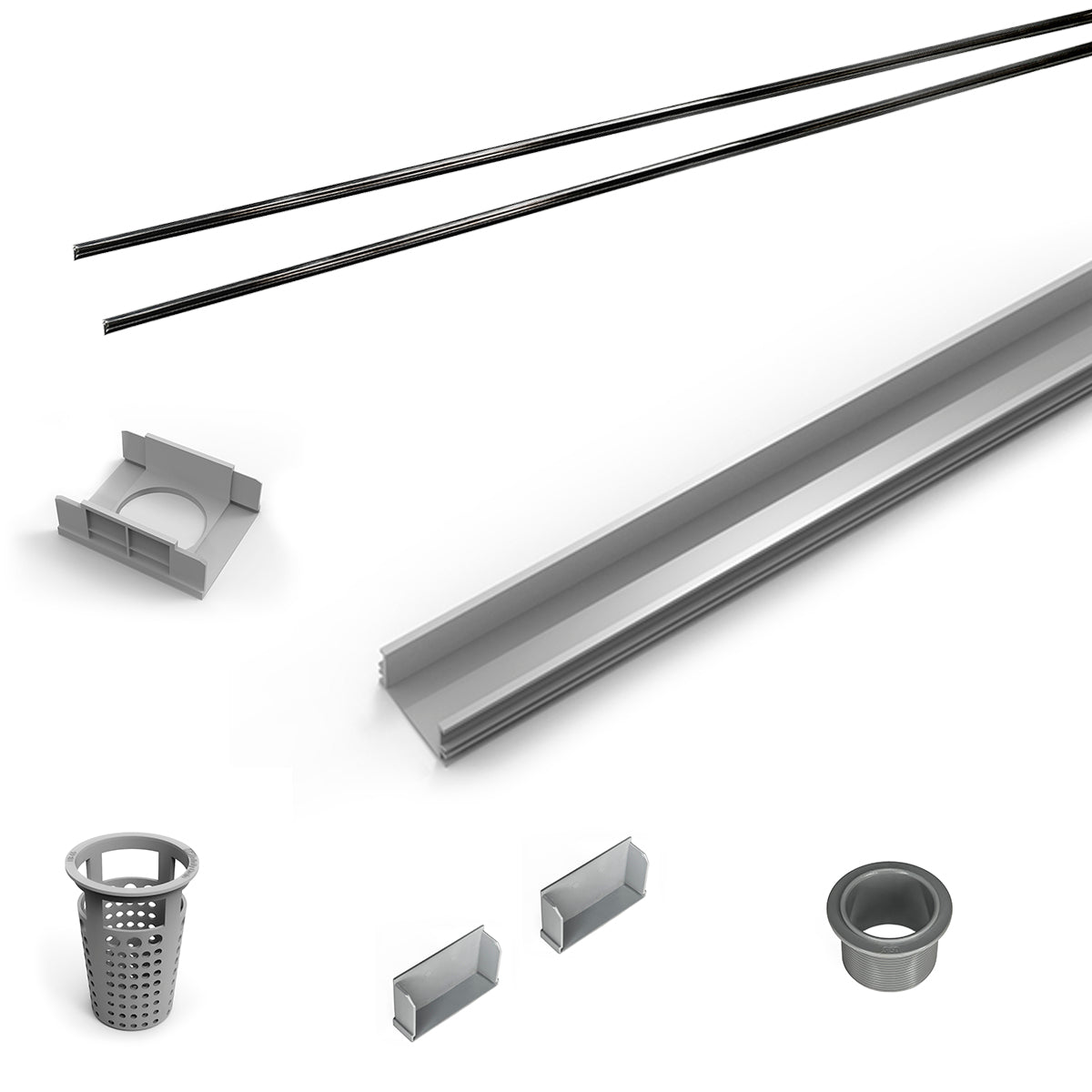 Infinity Drain RG-L 6596 96" PVC Component Only Kit for S-LAG 65, S-LT 65, and S-LTIF 65 series.