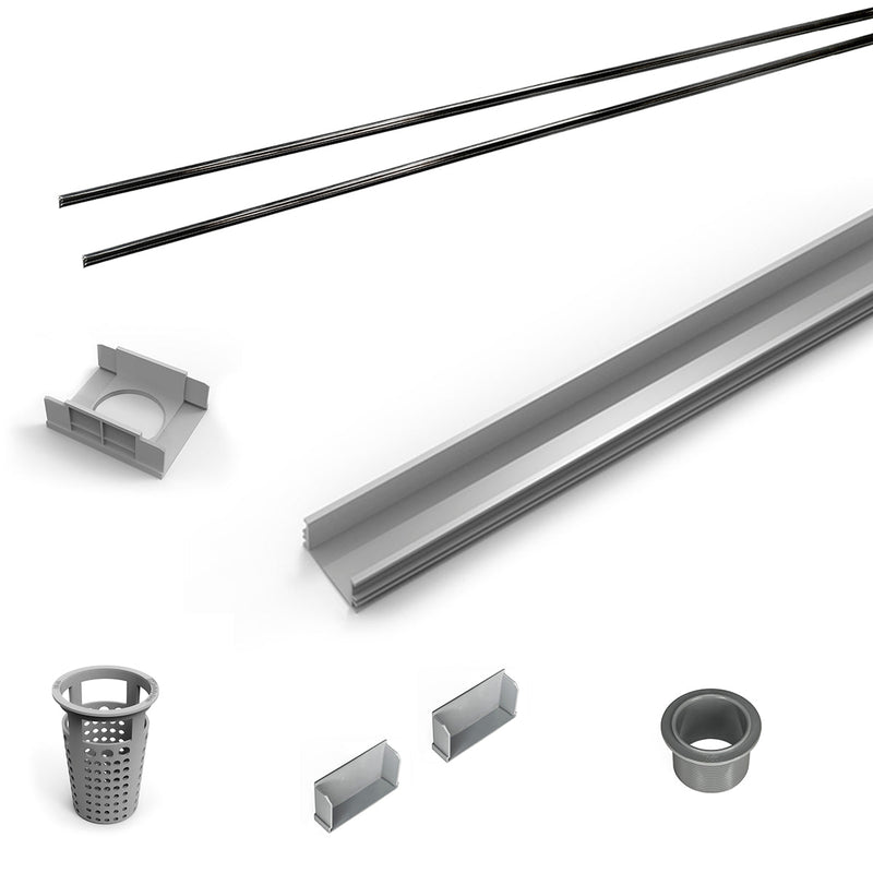 Infinity Drain RG-L 6596 96" PVC Component Only Kit for S-LAG 65, S-LT 65, and S-LTIF 65 series.