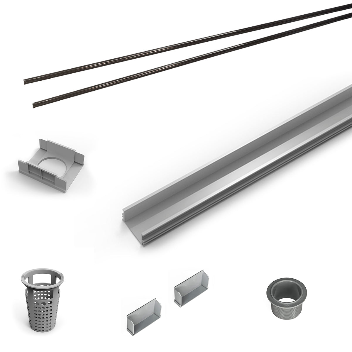 Infinity Drain RG-L 6596 96" PVC Component Only Kit for S-LAG 65, S-LT 65, and S-LTIF 65 series.