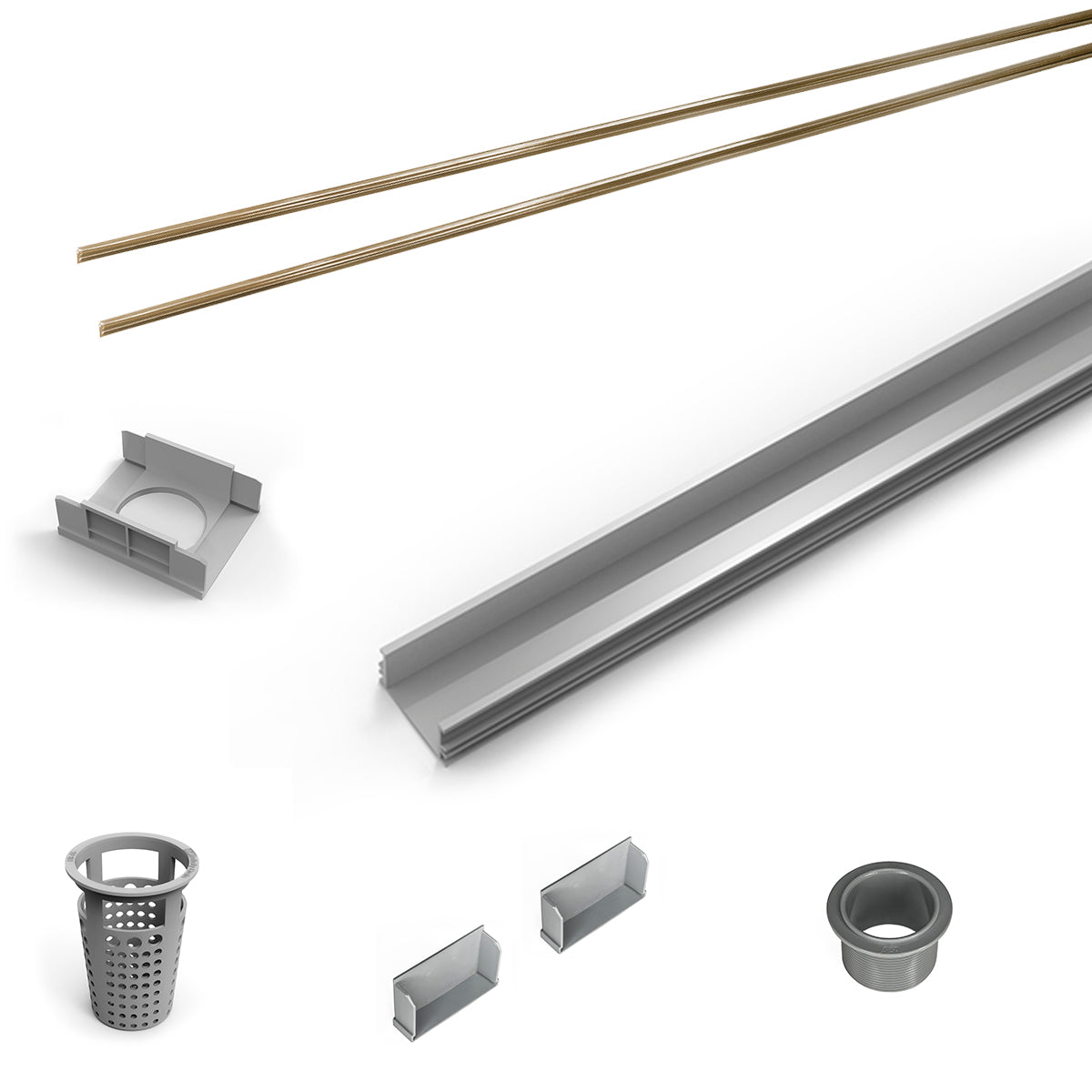Infinity Drain RG-L 6596 96" PVC Component Only Kit for S-LAG 65, S-LT 65, and S-LTIF 65 series.