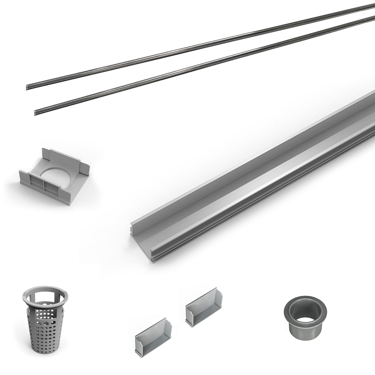 Infinity Drain RG-L 6596 96" PVC Component Only Kit for S-LAG 65, S-LT 65, and S-LTIF 65 series.
