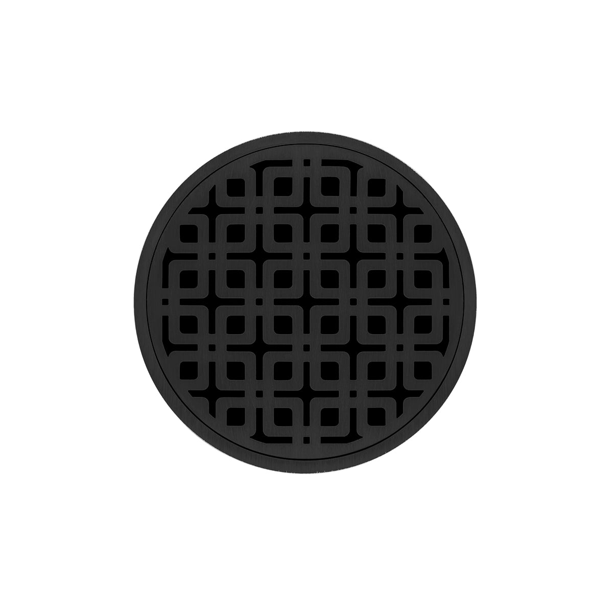 Infinity Drain RKDB 5-S  5" Round RKDB 5 Complete Kit with Link Pattern Decorative Plate  with Stainless Steel Bonded Flange Drain Body, 2" No Hub Outlet