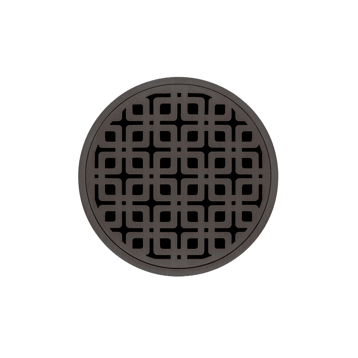 Infinity Drain RKDB 5-S  5" Round RKDB 5 Complete Kit with Link Pattern Decorative Plate  with Stainless Steel Bonded Flange Drain Body, 2" No Hub Outlet