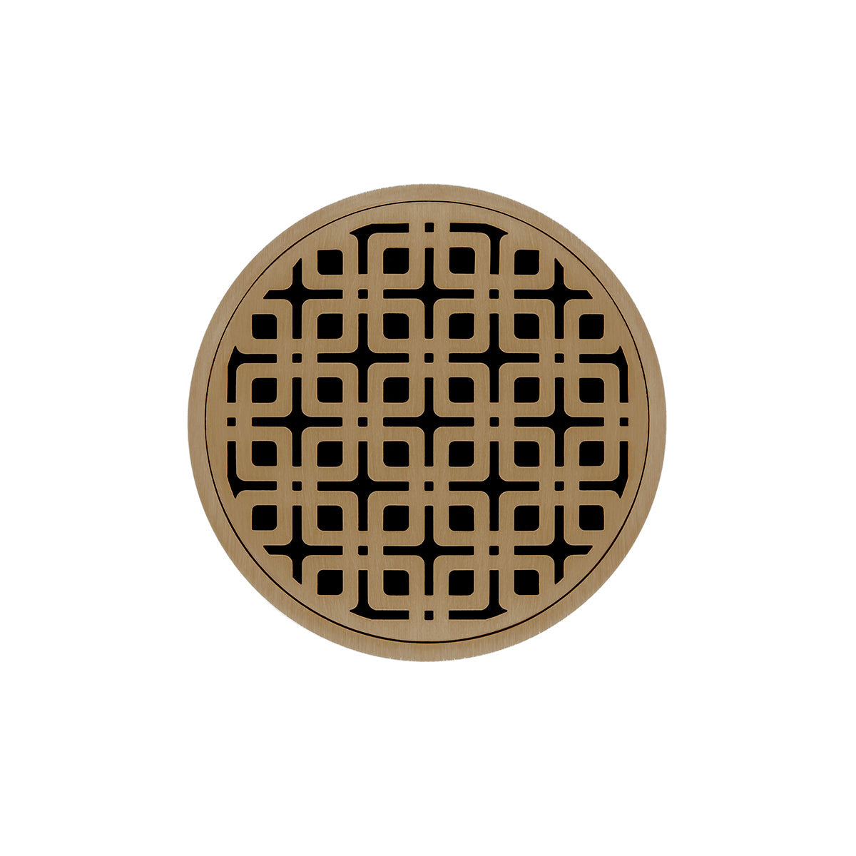 Infinity Drain RKDB 5-S  5" Round RKDB 5 Complete Kit with Link Pattern Decorative Plate  with Stainless Steel Bonded Flange Drain Body, 2" No Hub Outlet