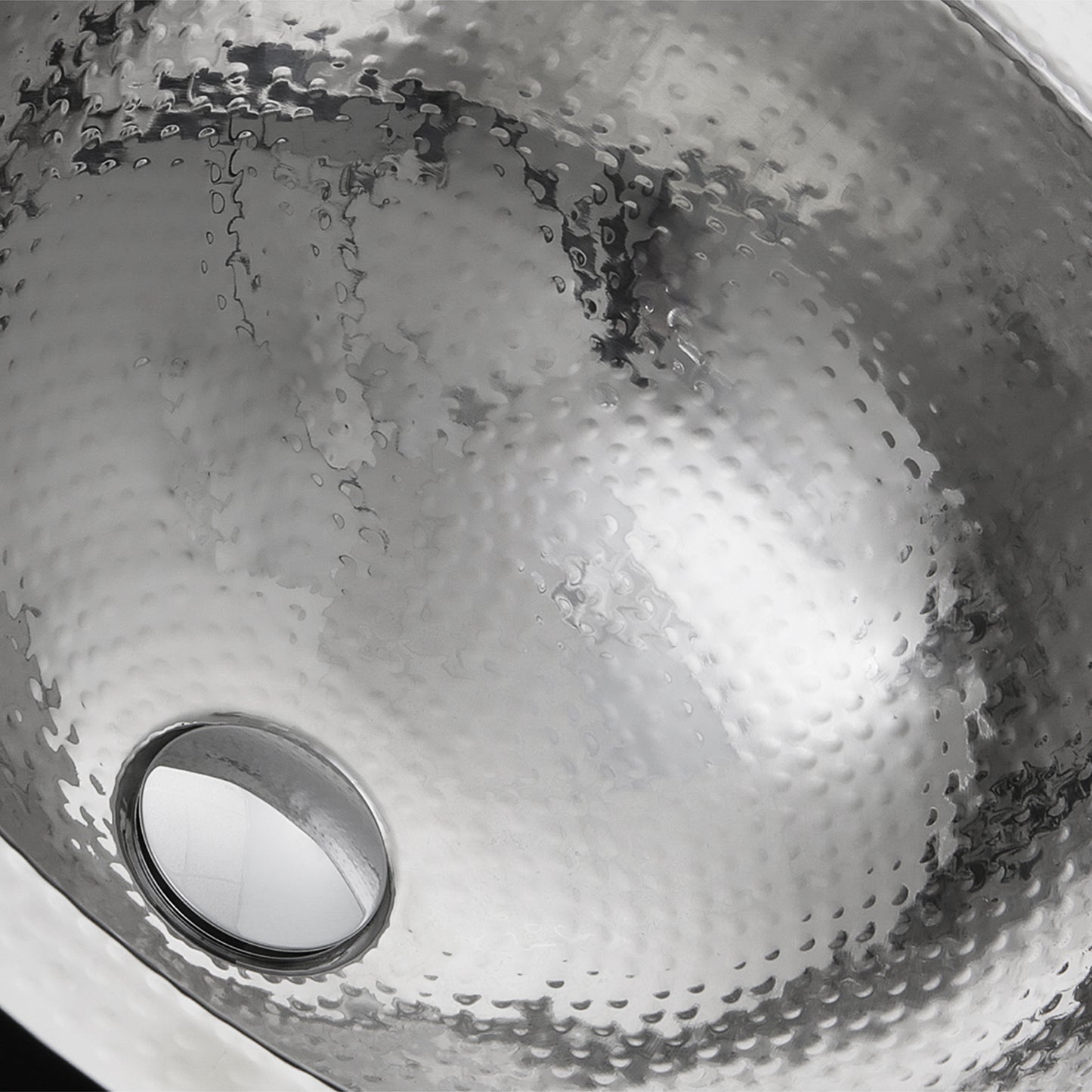 Nantucket Sinks RLS-OF RLS-OF 16.875 Inch Hand Hammered Stainless Steel Round Undermount Bathroom Sink With Overflow
