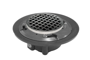 Infinity Drain RMD 5-3I 5” x 5” RMD 5 - Strainer - Moor Pattern & 4" Throat w/Cast Iron Drain Body 3” Outlet