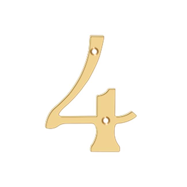 Deltana RN4 4 Numbers, Solid Brass - Parent