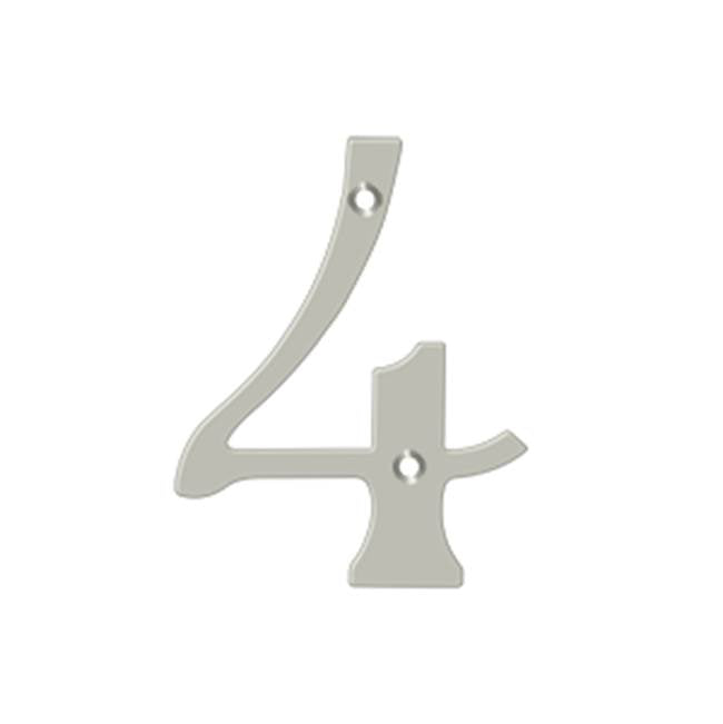 Deltana RN4 4 Numbers, Solid Brass