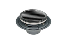 Load image into Gallery viewer, Infinity Drain RND 5-2P 5” x 5” RND 5 - Strainer - Lines Pattern &amp; 2&quot; Throat w/PVC Drain Body 2” Outlet