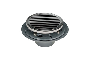 Infinity Drain RND 5-2P 5” x 5” RND 5 - Strainer - Lines Pattern & 2" Throat w/PVC Drain Body 2” Outlet