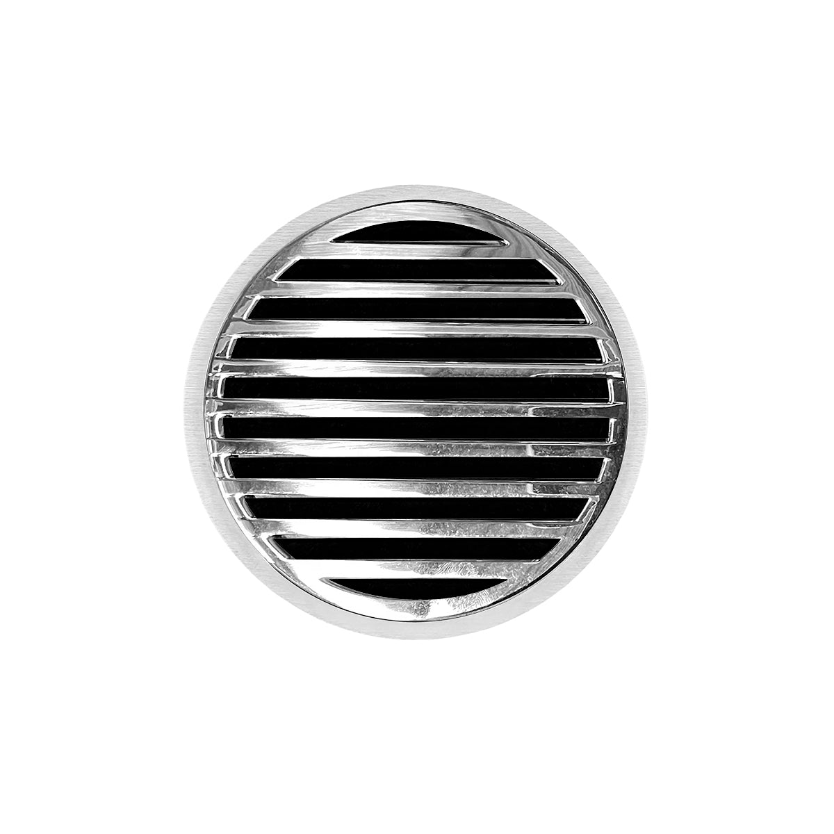 Infinity Drain RND 5-2I 5” x 5” RND 5 - Strainer - Lines Pattern & 2" Throat w/Cast Iron Drain Body 2” Outlet