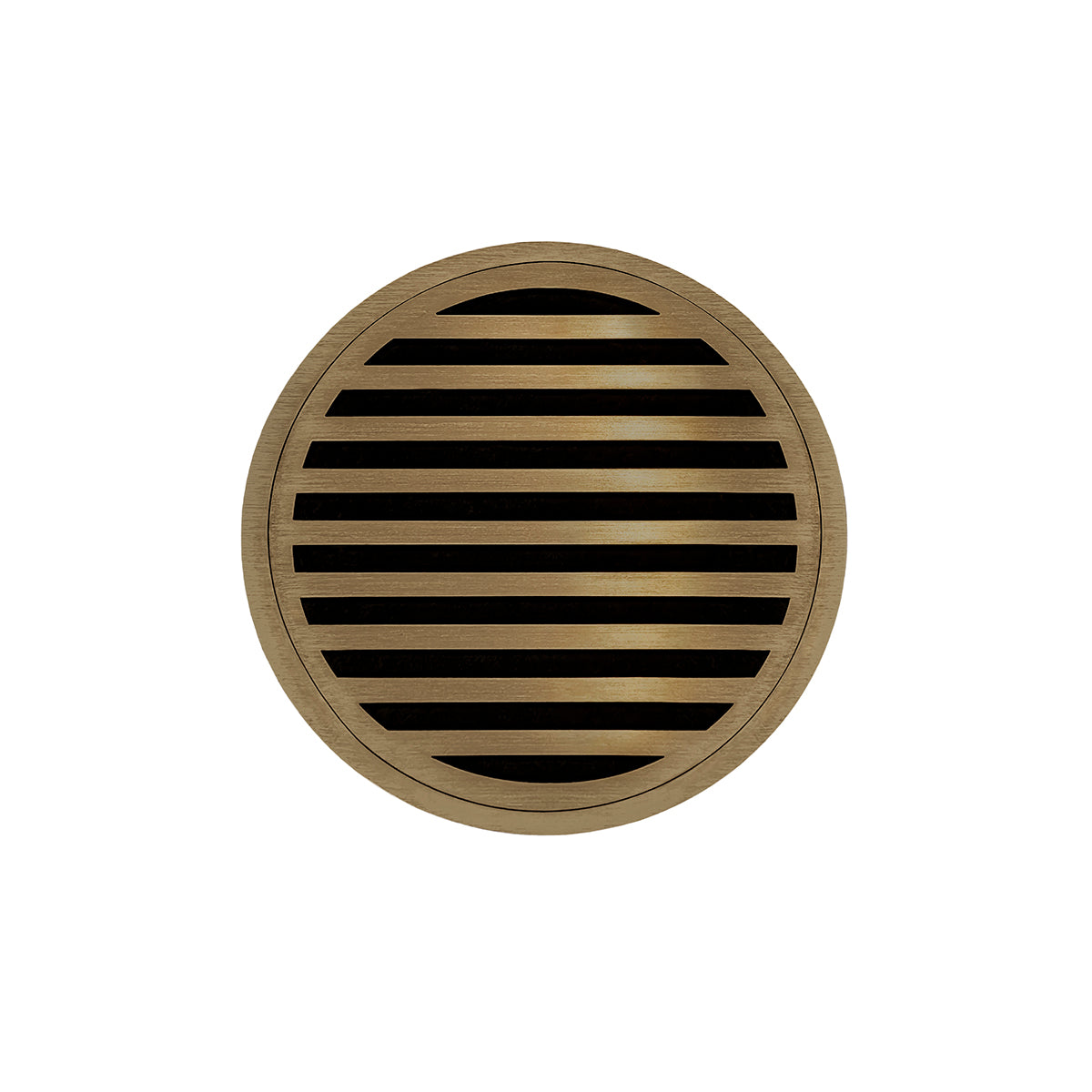 Infinity Drain RND 5-2I 5” x 5” RND 5 - Strainer - Lines Pattern & 2" Throat w/Cast Iron Drain Body 2” Outlet