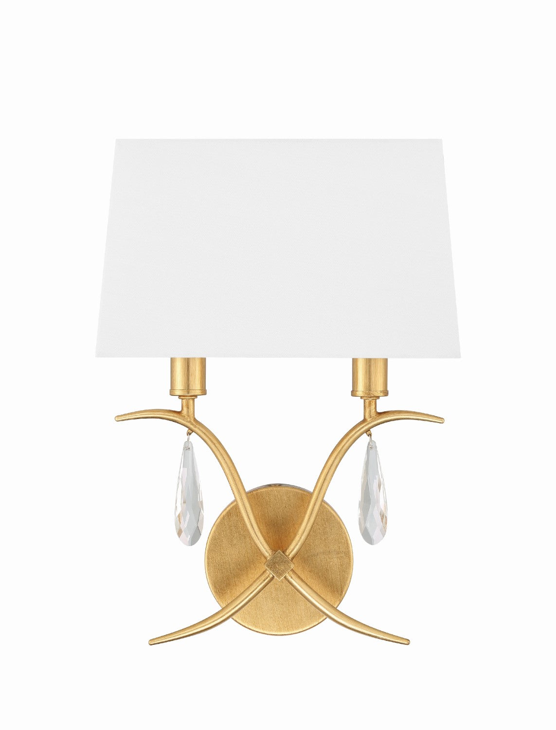 Crystorama ROL-18802-GA Rollins 2 Light Wall Mount - Antique Gold