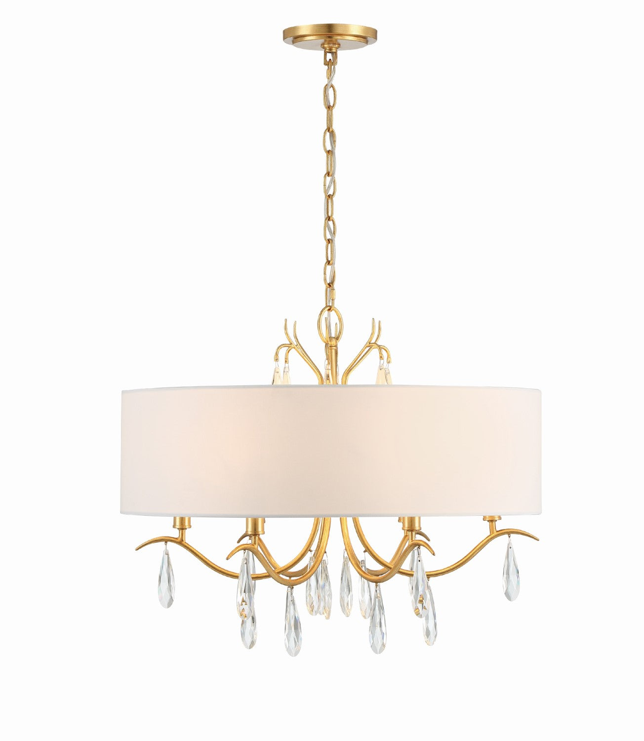 Crystorama ROL-18806-GA Rollins 6 Light Chandelier - Antique Gold