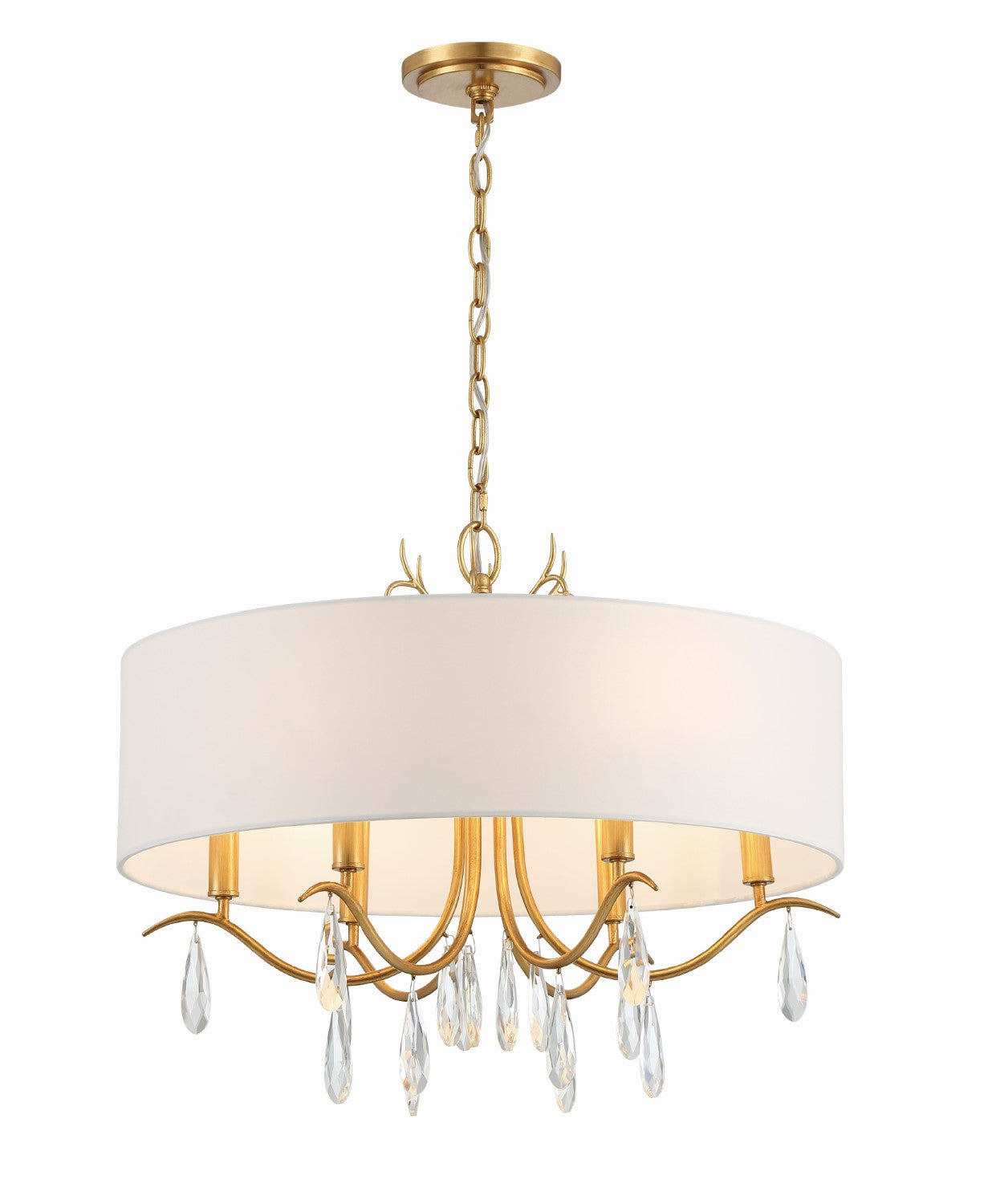 Crystorama ROL-18806-GA Rollins 6 Light Chandelier - Antique Gold
