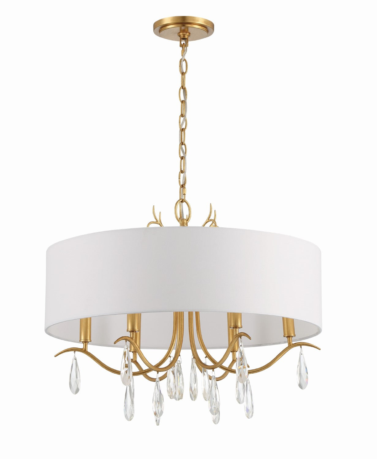 Crystorama ROL-18806-GA Rollins 6 Light Chandelier - Antique Gold