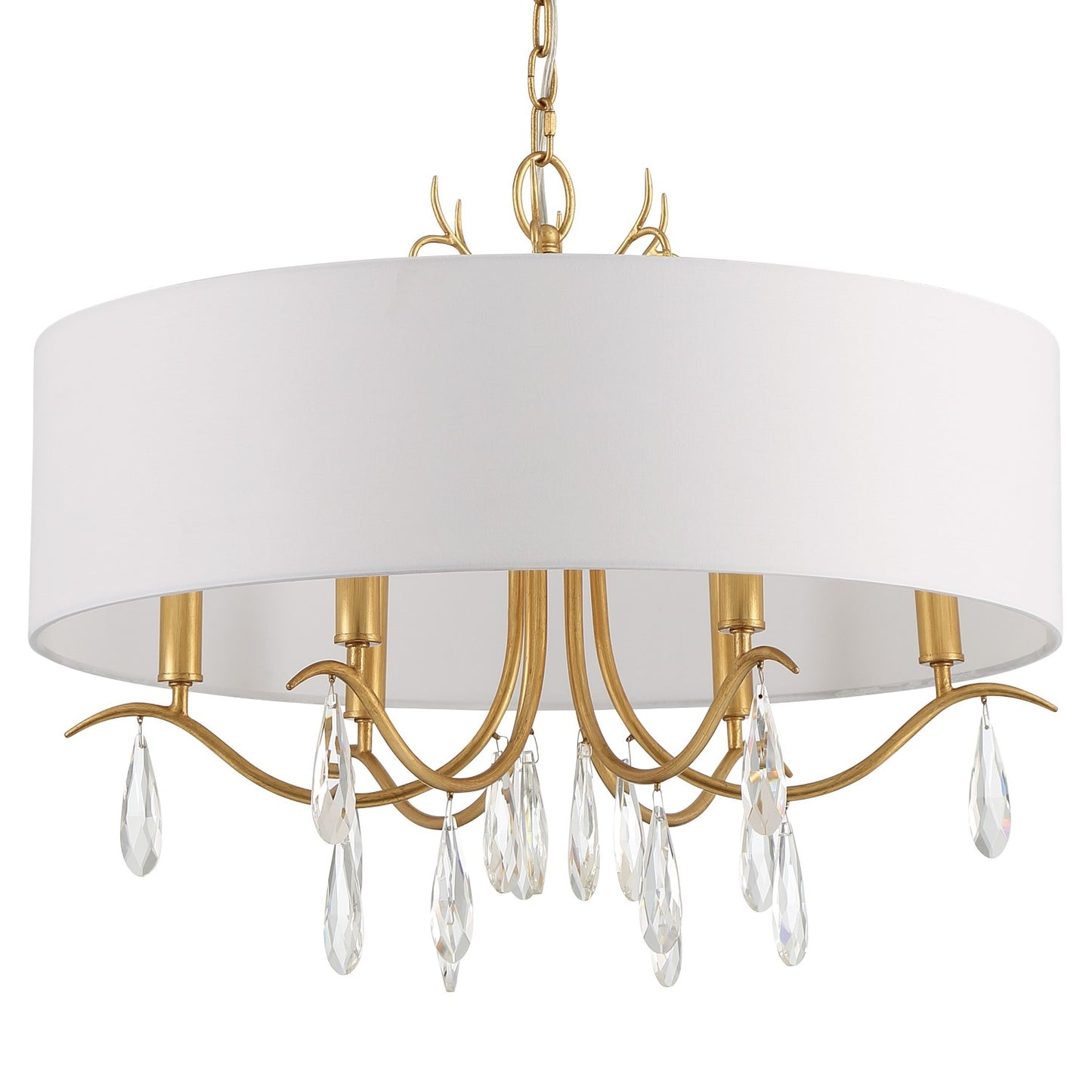 Crystorama ROL-18806-GA Rollins 6 Light Chandelier - Antique Gold