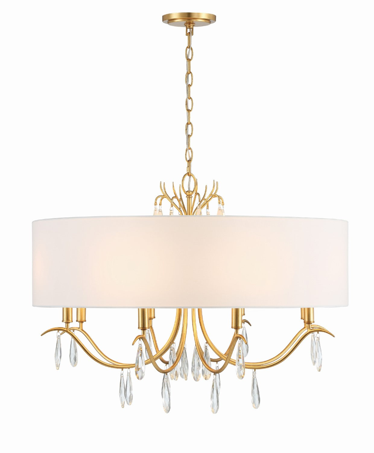 Crystorama ROL-18808-GA Rollins 8 Light Chandelier - Antique Gold