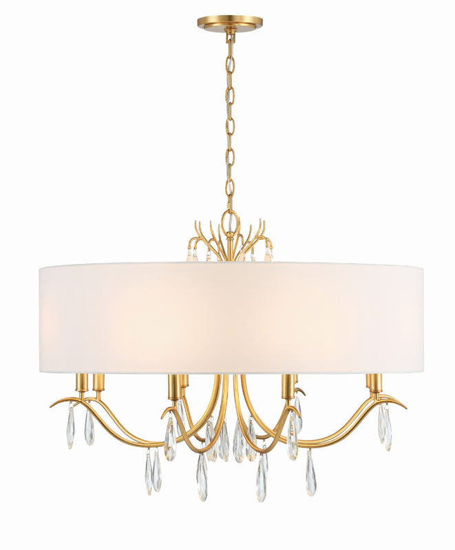 Crystorama ROL-18808-GA Rollins 8 Light Chandelier - Antique Gold