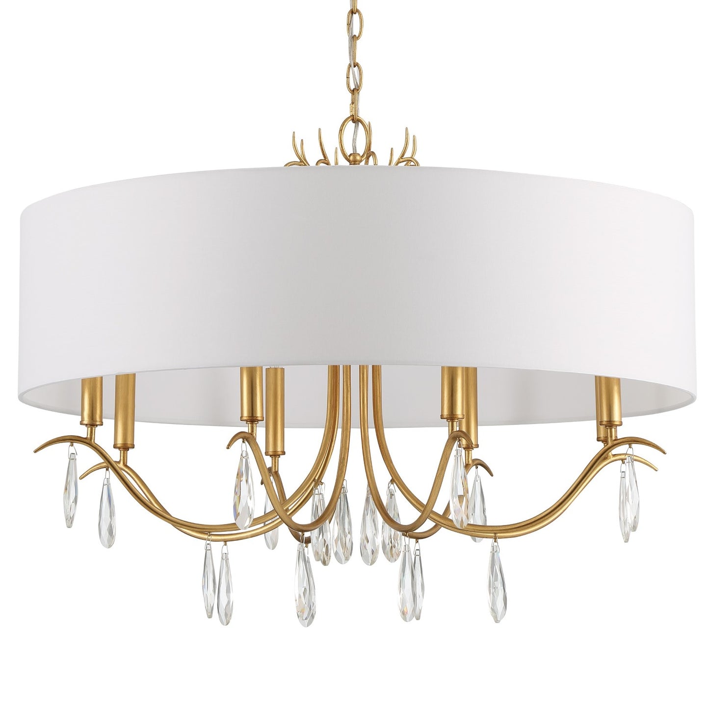 Crystorama ROL-18808-GA Rollins 8 Light Chandelier - Antique Gold