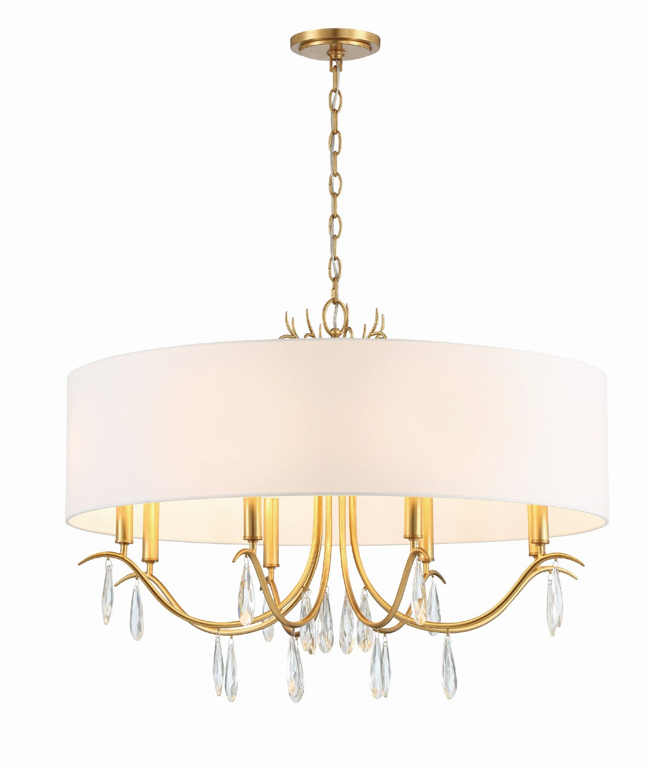Crystorama ROL-18808-GA Rollins 8 Light Chandelier - Antique Gold