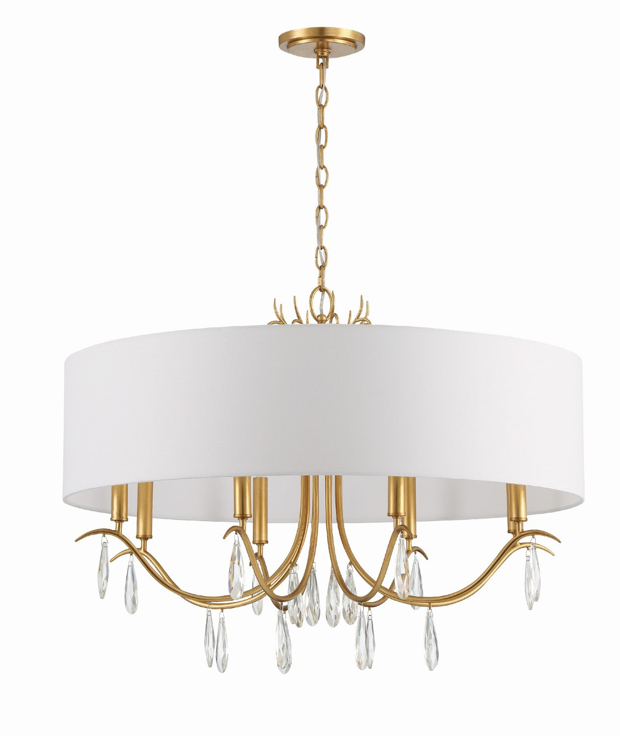 Crystorama ROL-18808-GA Rollins 8 Light Chandelier - Antique Gold