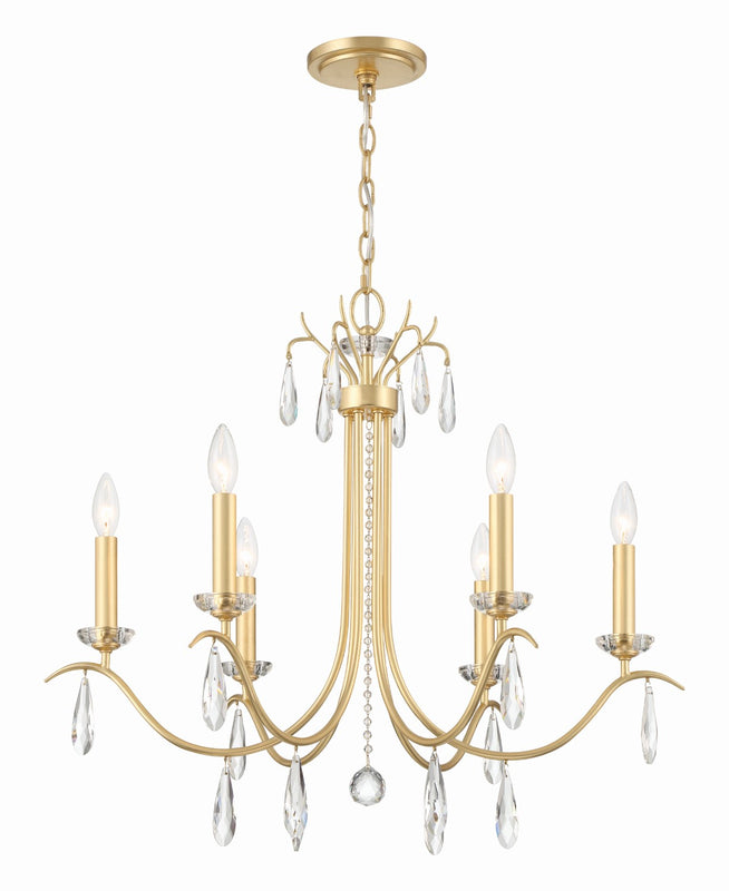 Crystorama ROL-18816-GA Rollins 6 Light Chandelier - Antique Gold