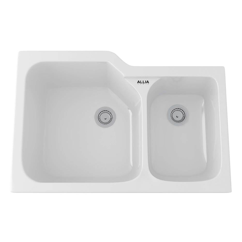 Rohl 6337 Allia 33" Fireclay 2 Bowl Undermount Kitchen Sink - Parent