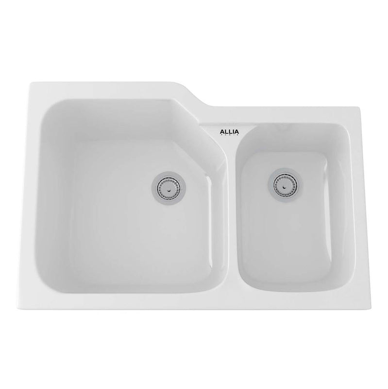 Rohl 6337 Allia 33" Fireclay 2 Bowl Undermount Kitchen Sink - Parent