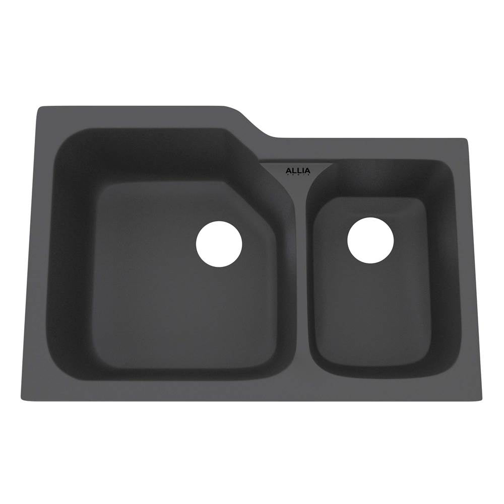 Rohl 6337 Allia 33" Fireclay 2 Bowl Undermount Kitchen Sink