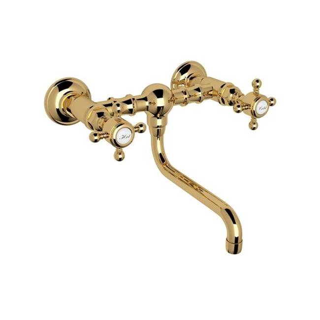 Rohl A1405/44XM-2 Acqui Wall Mount Bridge Lavatory Faucet