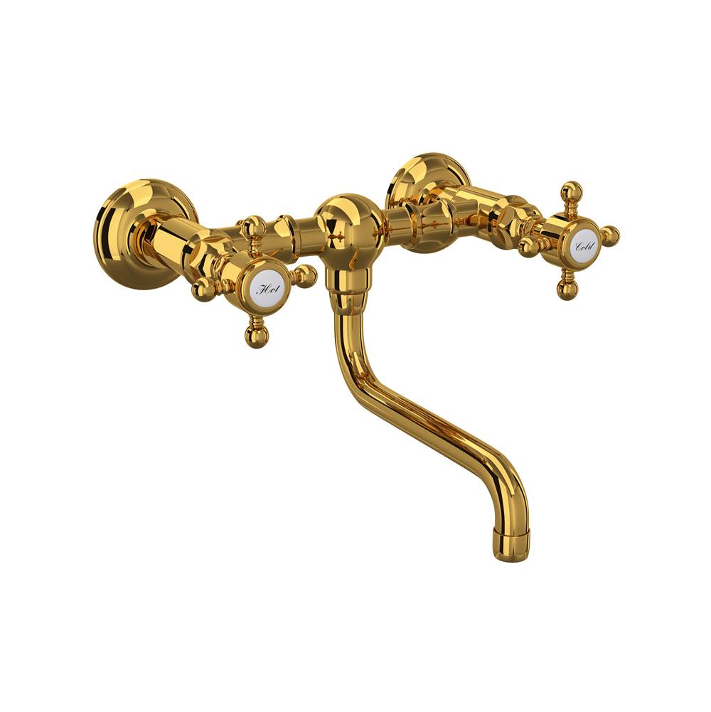 Rohl A1405/44XM-2 Acqui Wall Mount Bridge Lavatory Faucet