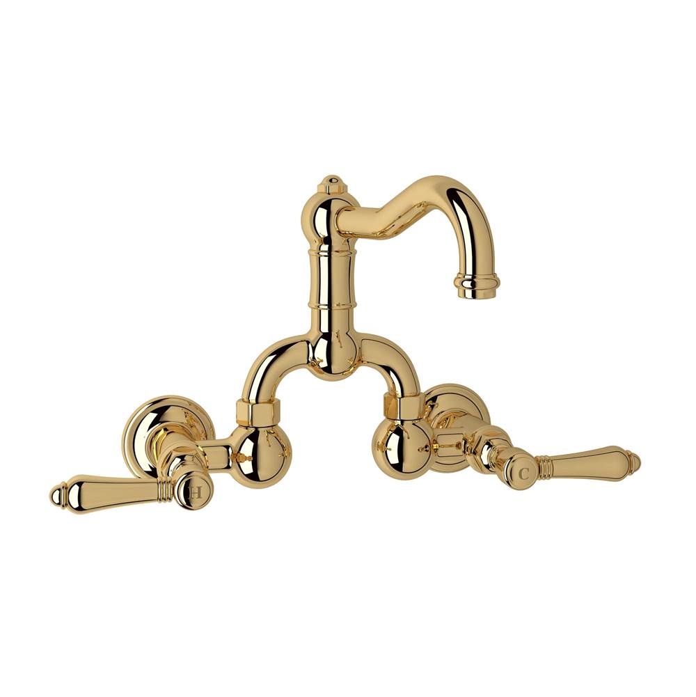 Rohl A1418LM-2 Acqui Wall Mount Bridge Lavatory Faucet With Column Spout