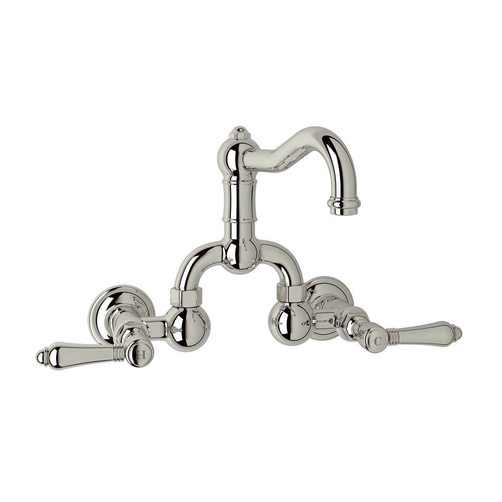 Rohl A1418LM-2 Acqui Wall Mount Bridge Lavatory Faucet With Column Spout
