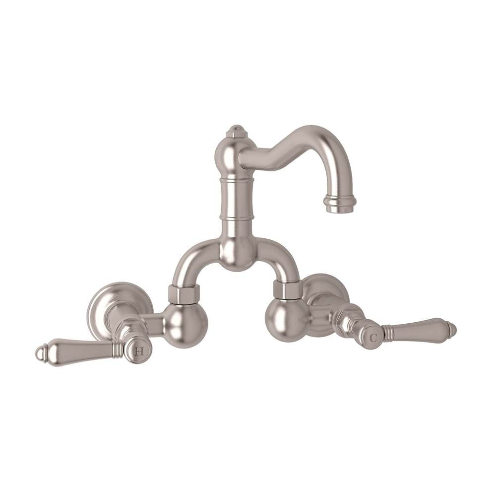 Rohl A1418LM-2 Acqui Wall Mount Bridge Lavatory Faucet With Column Spout