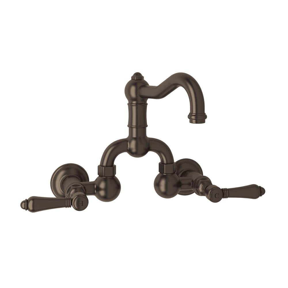 Rohl A1418LM-2 Acqui Wall Mount Bridge Lavatory Faucet With Column Spout