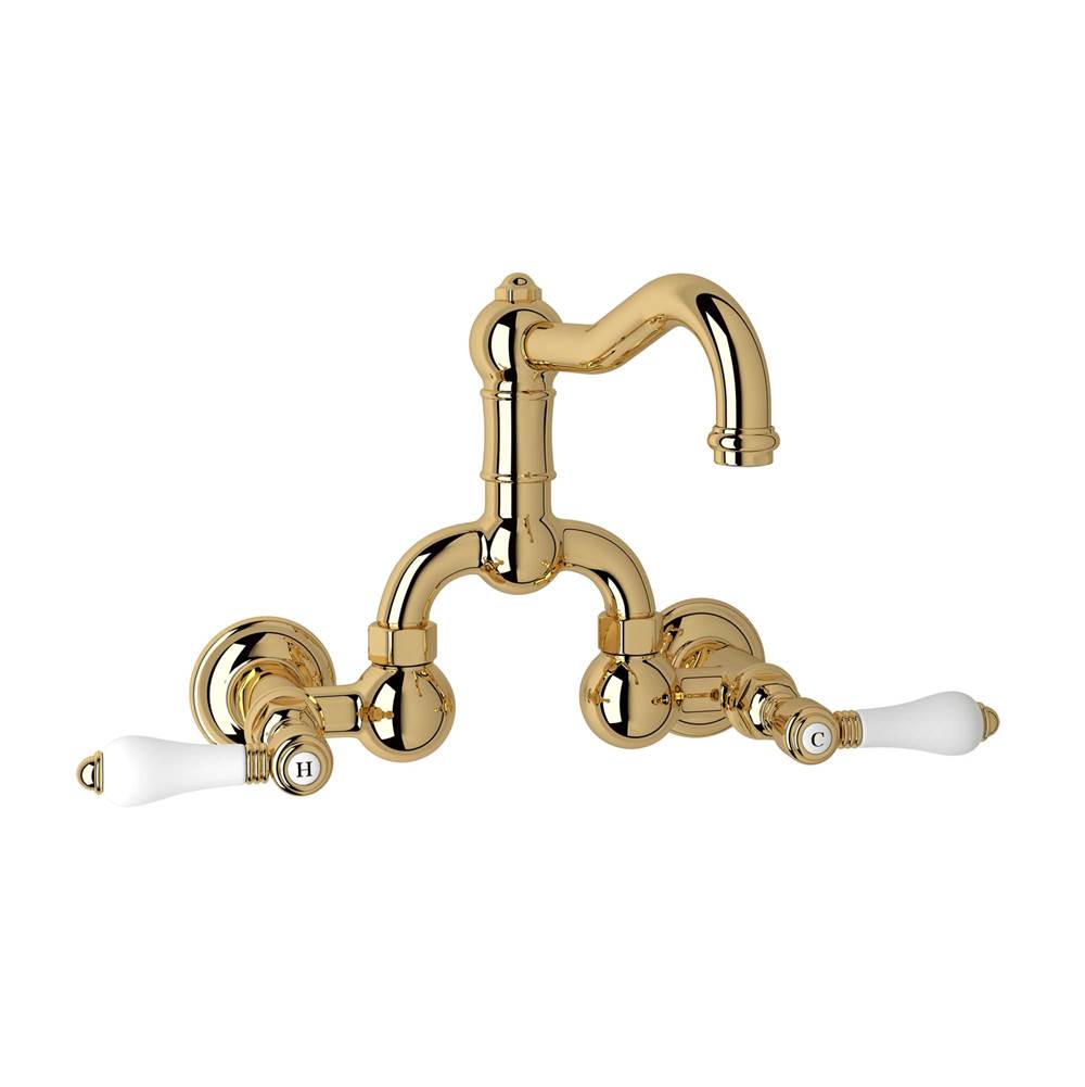 Rohl A1418LP-2 Acqui Wall Mount Bridge Lavatory Faucet With Column Spout