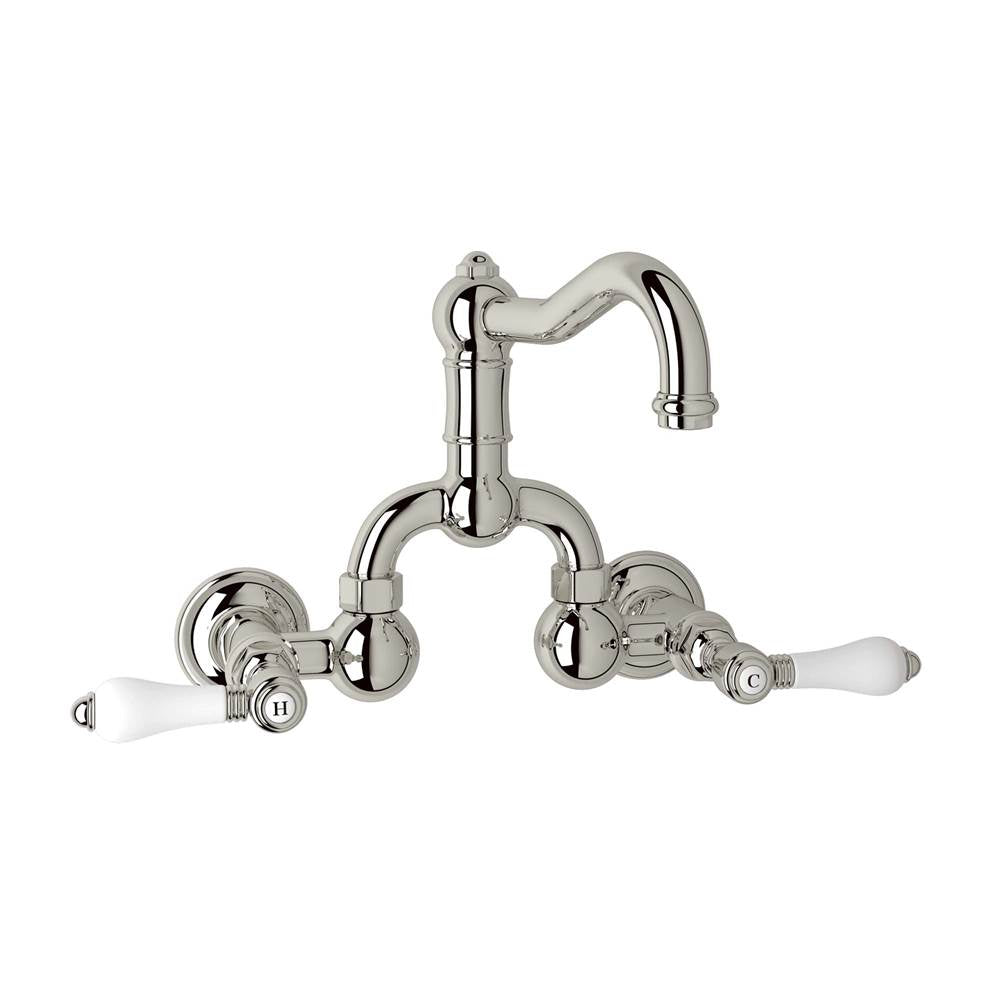 Rohl A1418LP-2 Acqui Wall Mount Bridge Lavatory Faucet With Column Spout