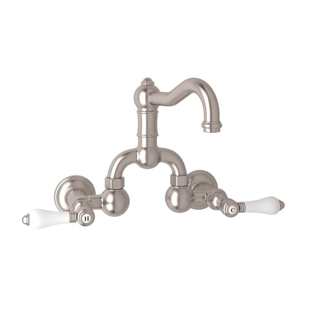 Rohl A1418LP-2 Acqui Wall Mount Bridge Lavatory Faucet With Column Spout