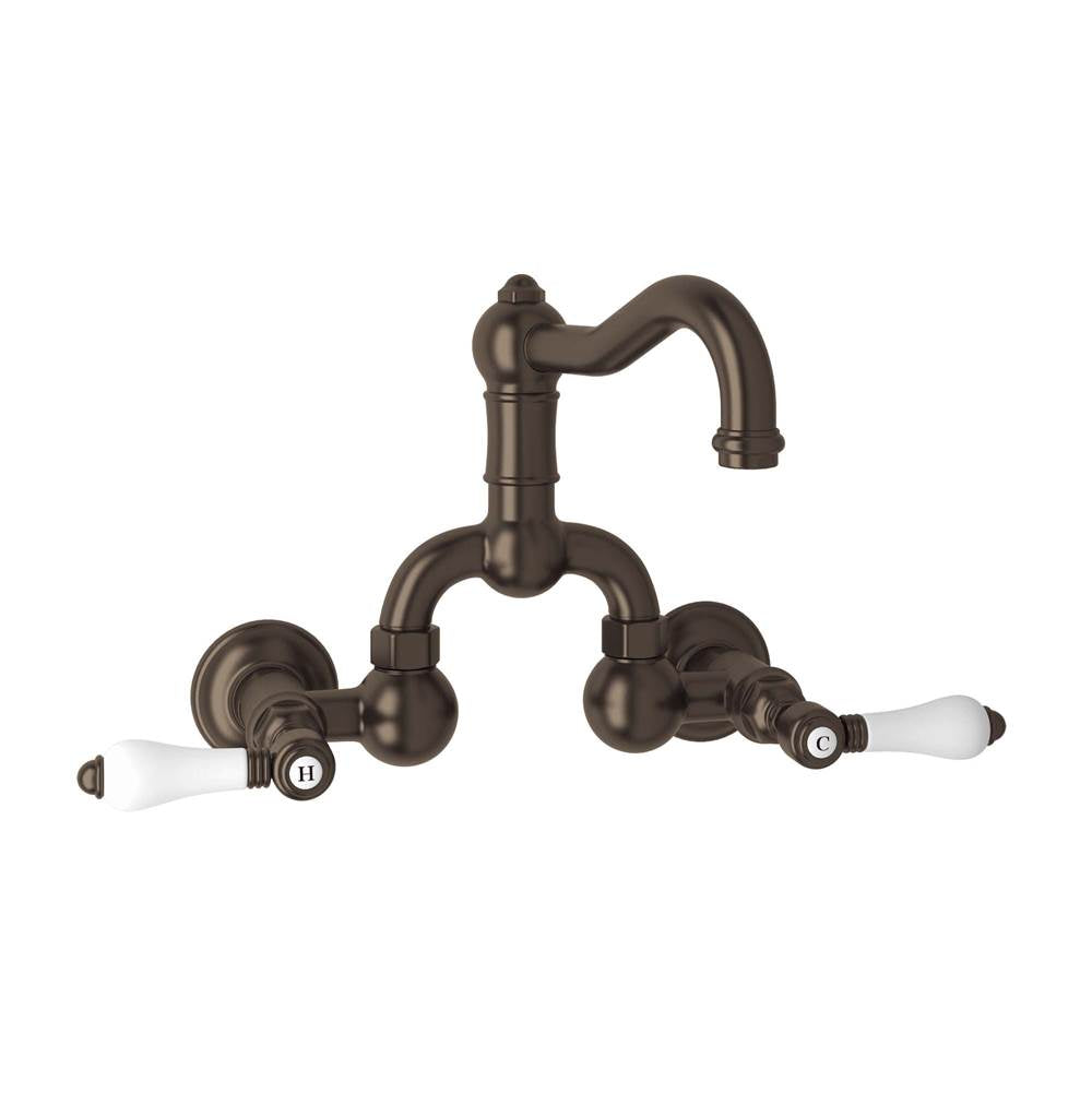Rohl A1418LP-2 Acqui Wall Mount Bridge Lavatory Faucet With Column Spout
