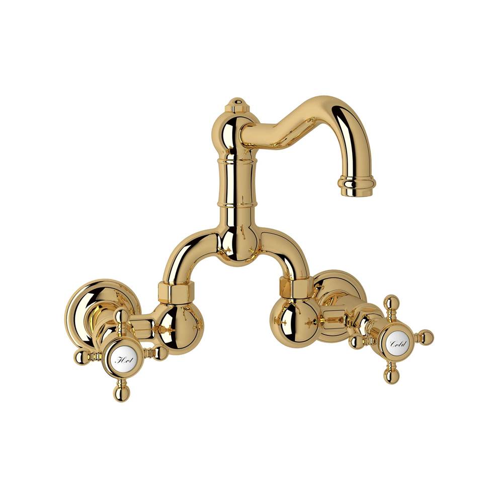 Rohl A1418XM-2 Acqui Wall Mount Bridge Lavatory Faucet With Column Spout